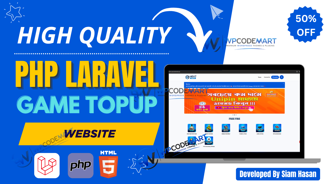 Laravel Games Topup Website Source Code